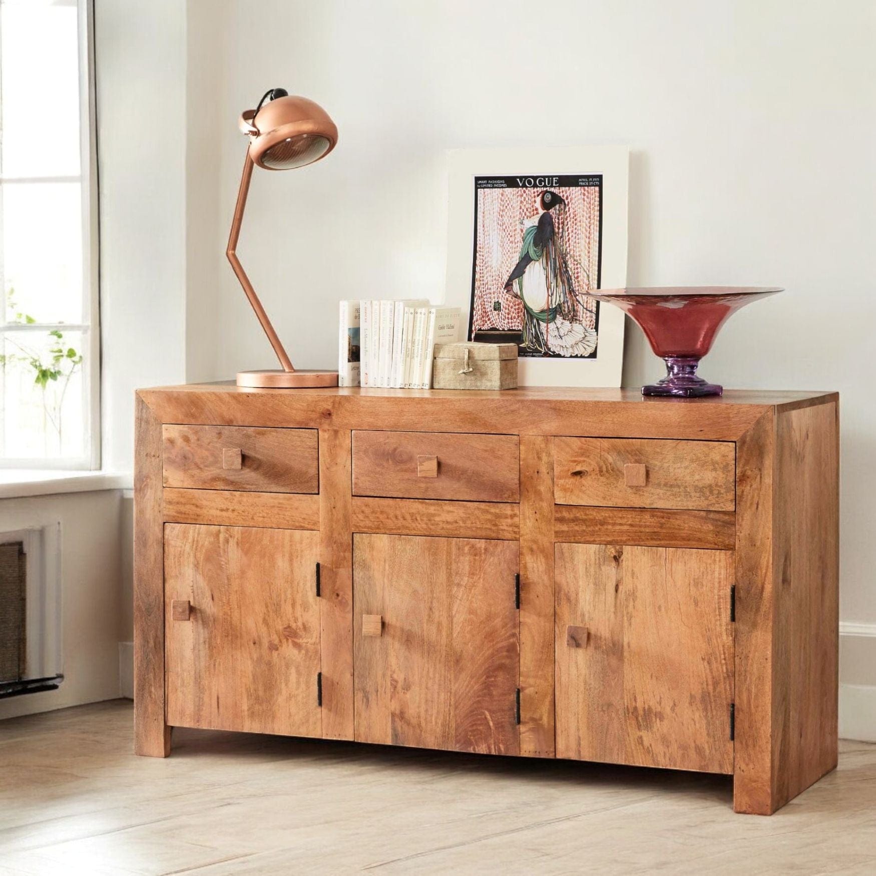 Tibradden Wooden 3 Doors & 3 Drawers 135cm Sideboard