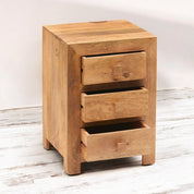 Tibradden Wooden 3 Drawer Bedside Table