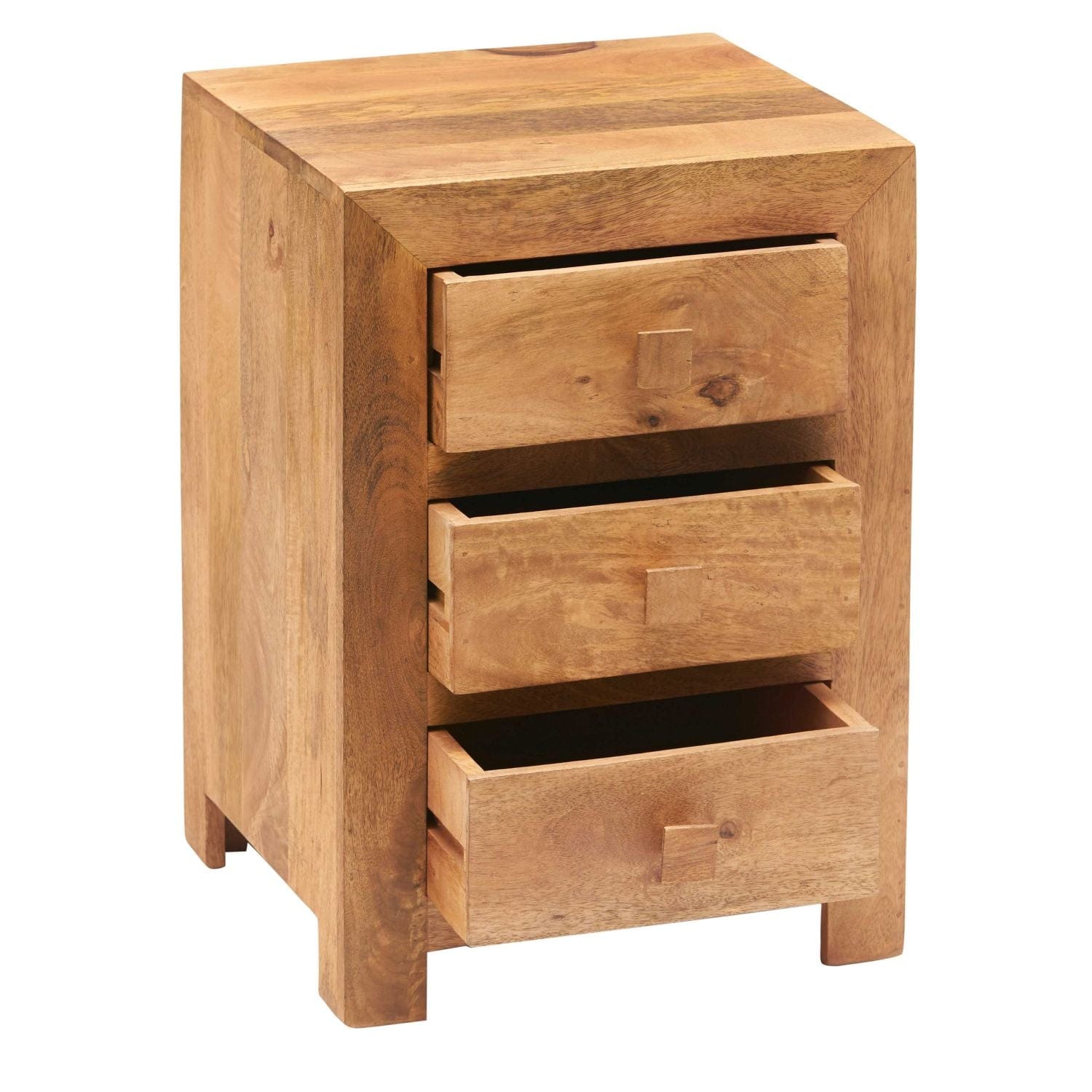 Tibradden Wooden 3 Drawer Bedside Table