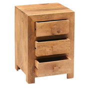 Tibradden Wooden 3 Drawer Bedside Table