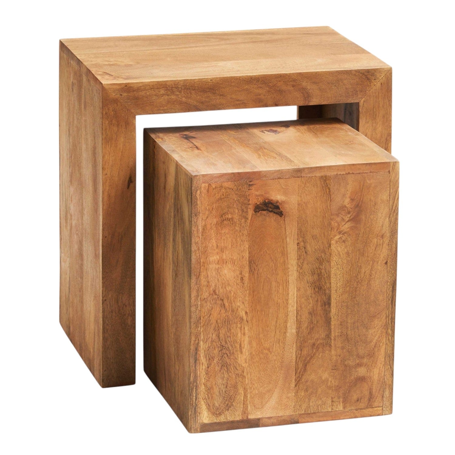 Tibradden Wooden Cubed Nest Of 2 Tables
