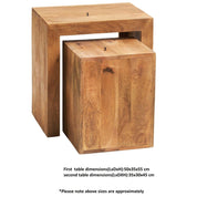 Tibradden Wooden Cubed Nest Of 2 Tables