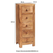 Tibradden Wooden Tall Chest of 5 Drawers