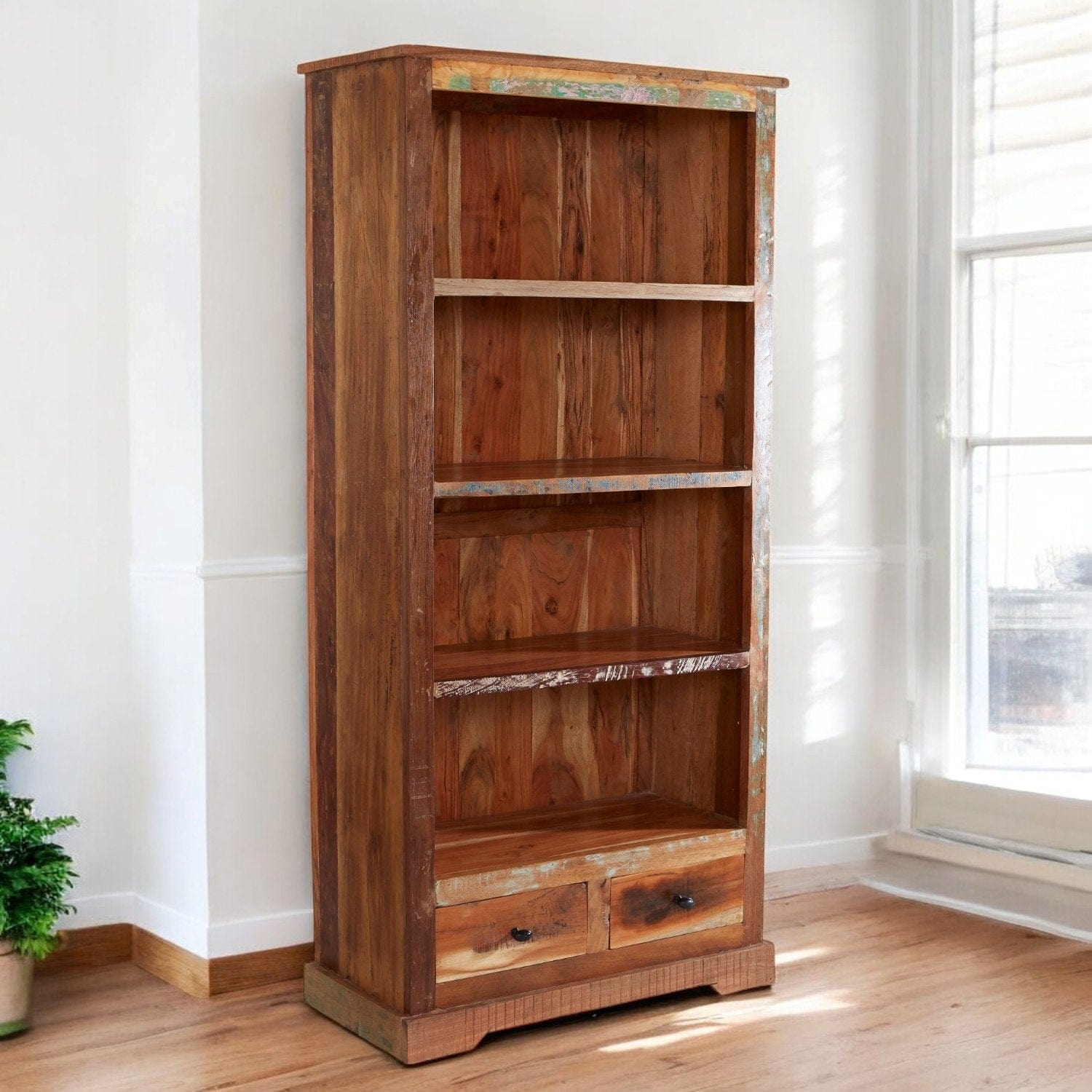 Westport Large Rustic Wooden Bookcase
