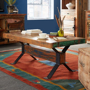 Westport Metal & Rustic Wood Coffee Table