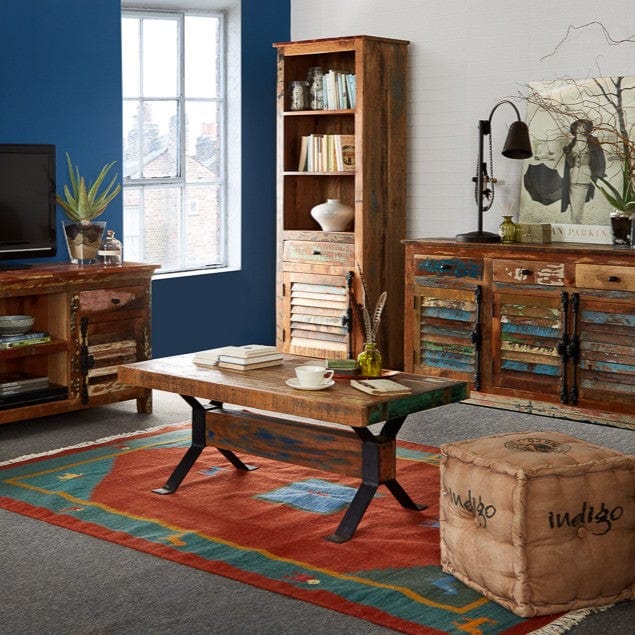 Westport Metal & Rustic Wood Coffee Table