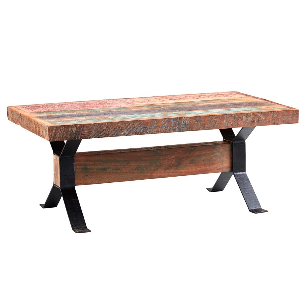 Westport Metal & Rustic Wood Coffee Table