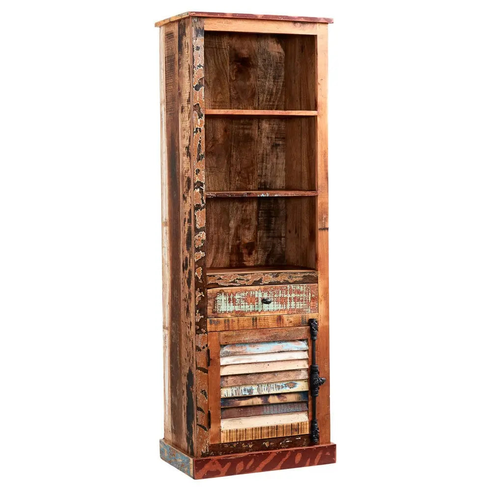 Rustic Bar Bookcase Westport Narrow Rustic Wooden Bookcase - OAT Home