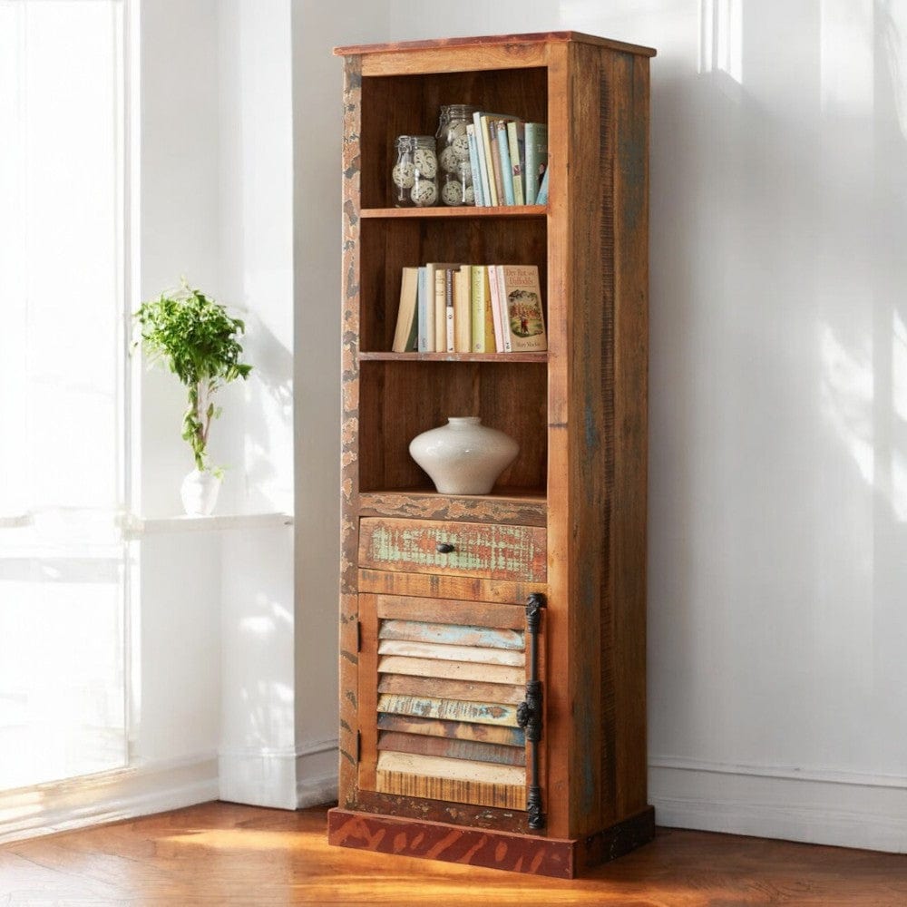 Westport Narrow Rustic Wooden Bookcase