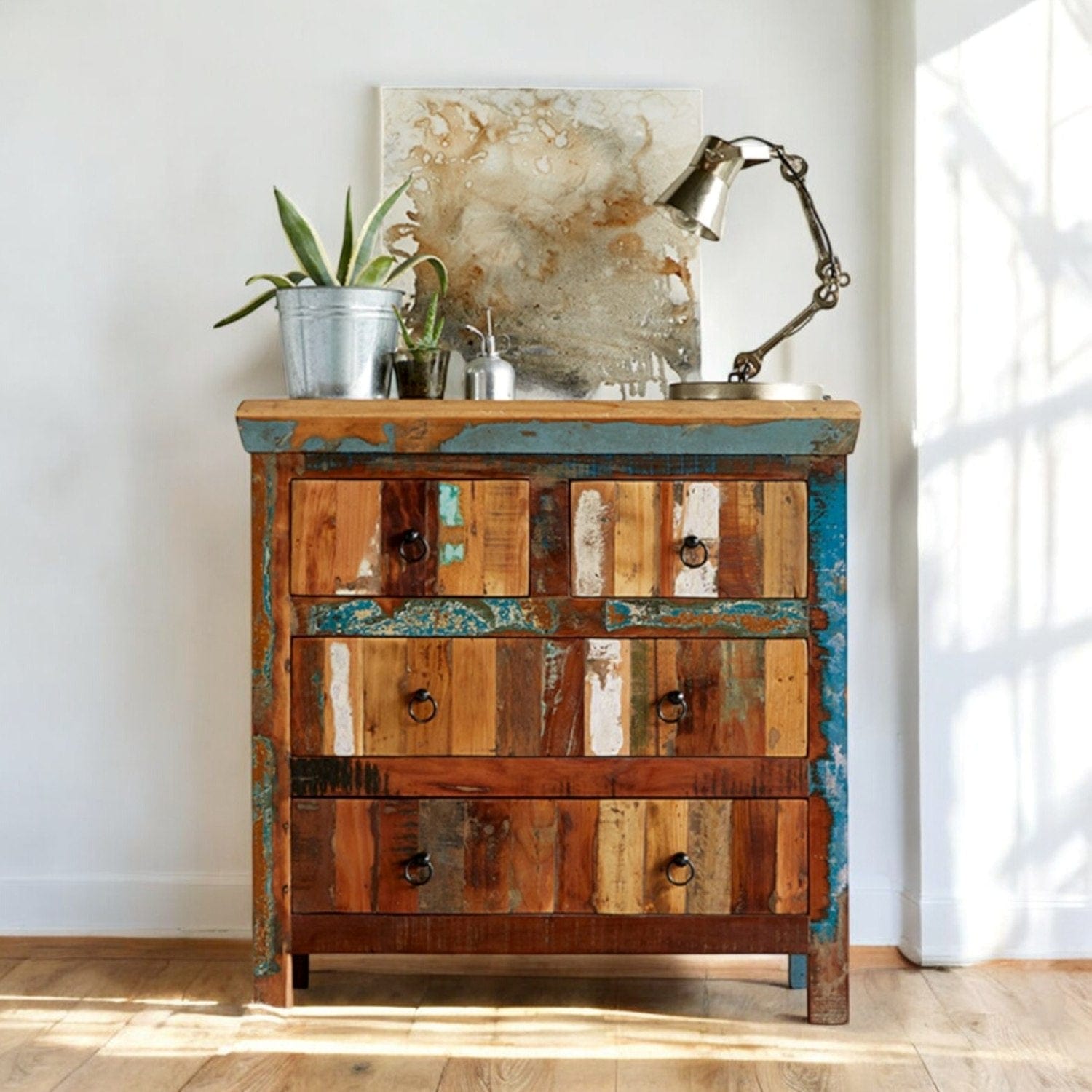 Westport Rustic Wooden Chest of 4 Drawers