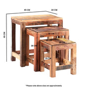 Westport Rustic Wooden Nest Of 3 Tables