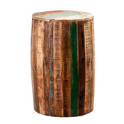 Westport Rustic Wooden Tall Drum Side Table