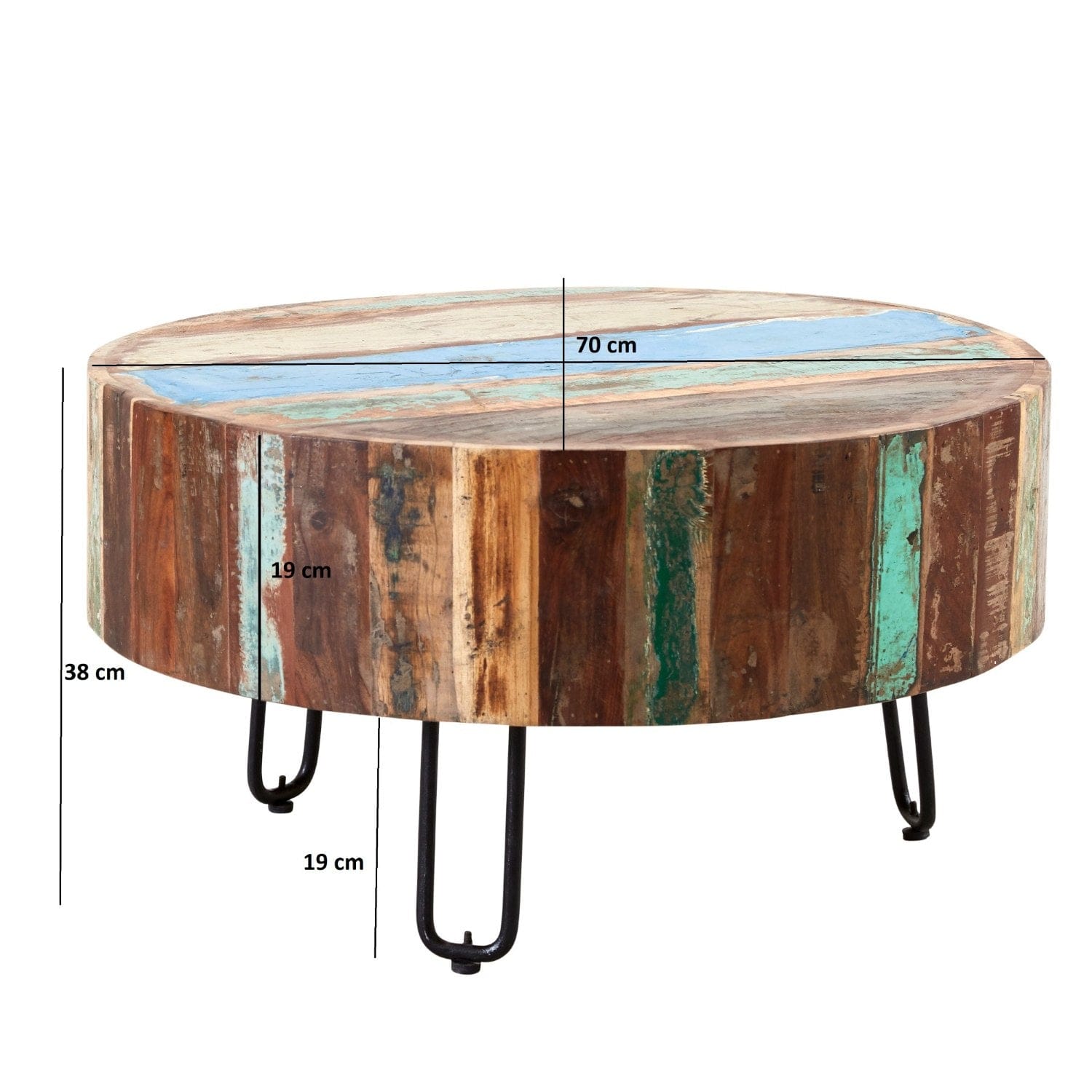 Westport Wooden Round Drum Coffee Table