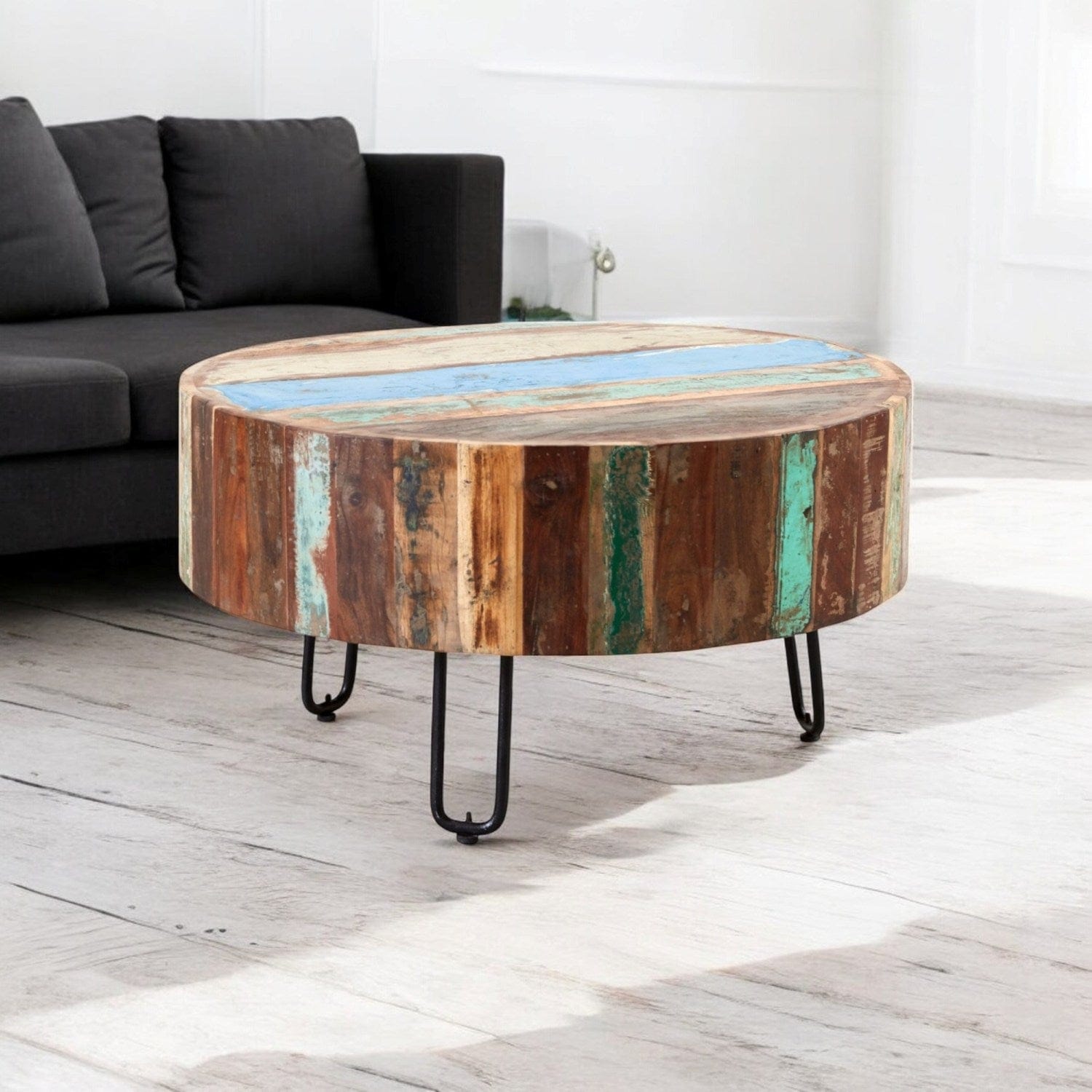 Westport Wooden Round Drum Coffee Table