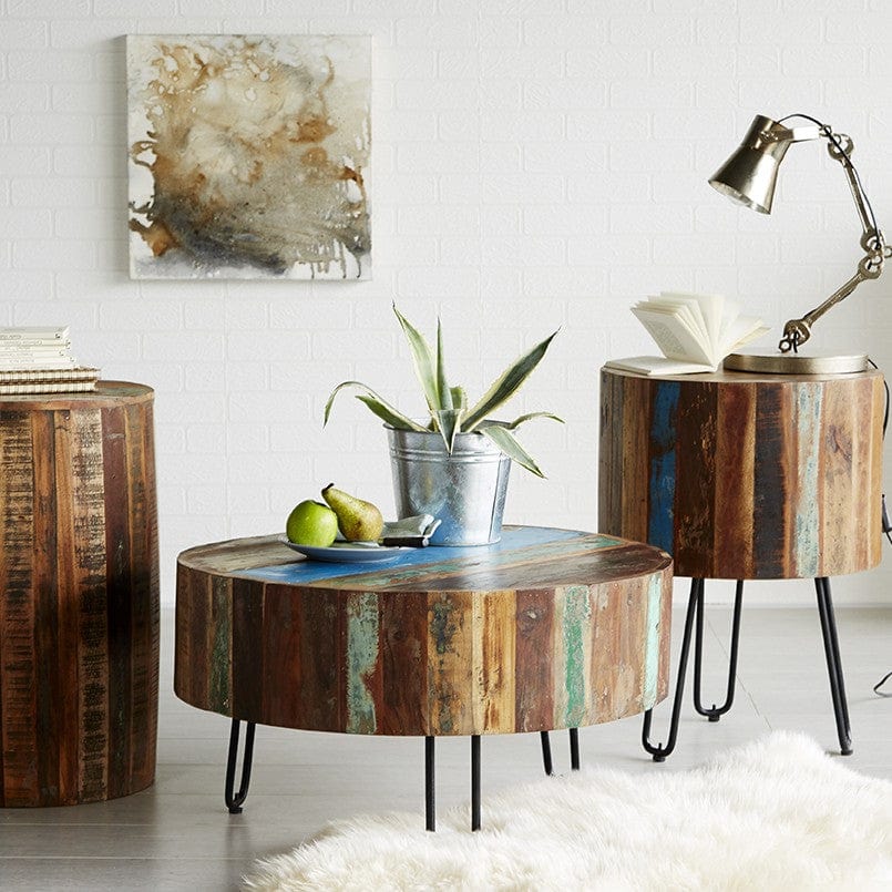 Westport Wooden Round Drum Coffee Table
