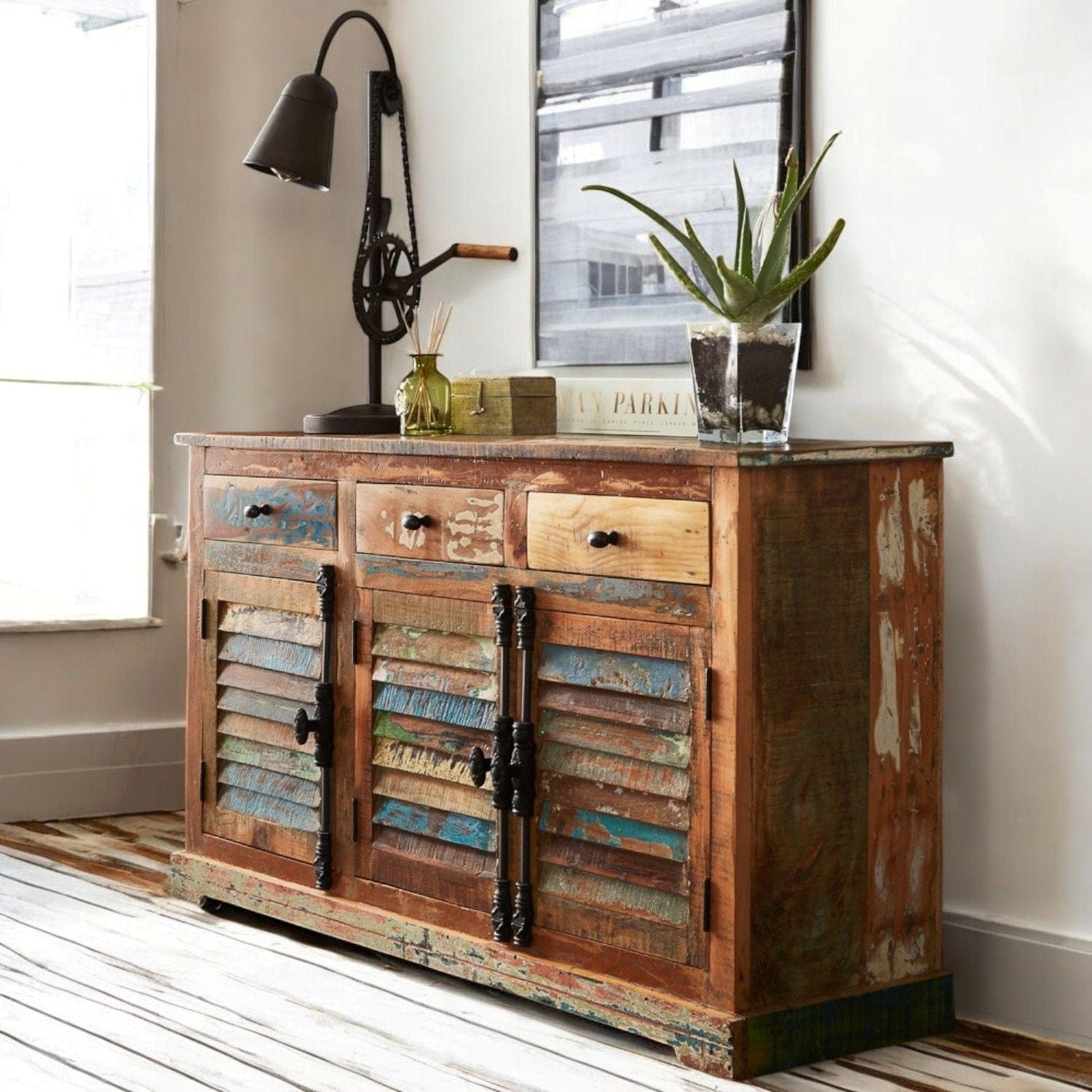 Westport Wooden Rustic 3 Doors & 3 Drawers 140cm Sideboard