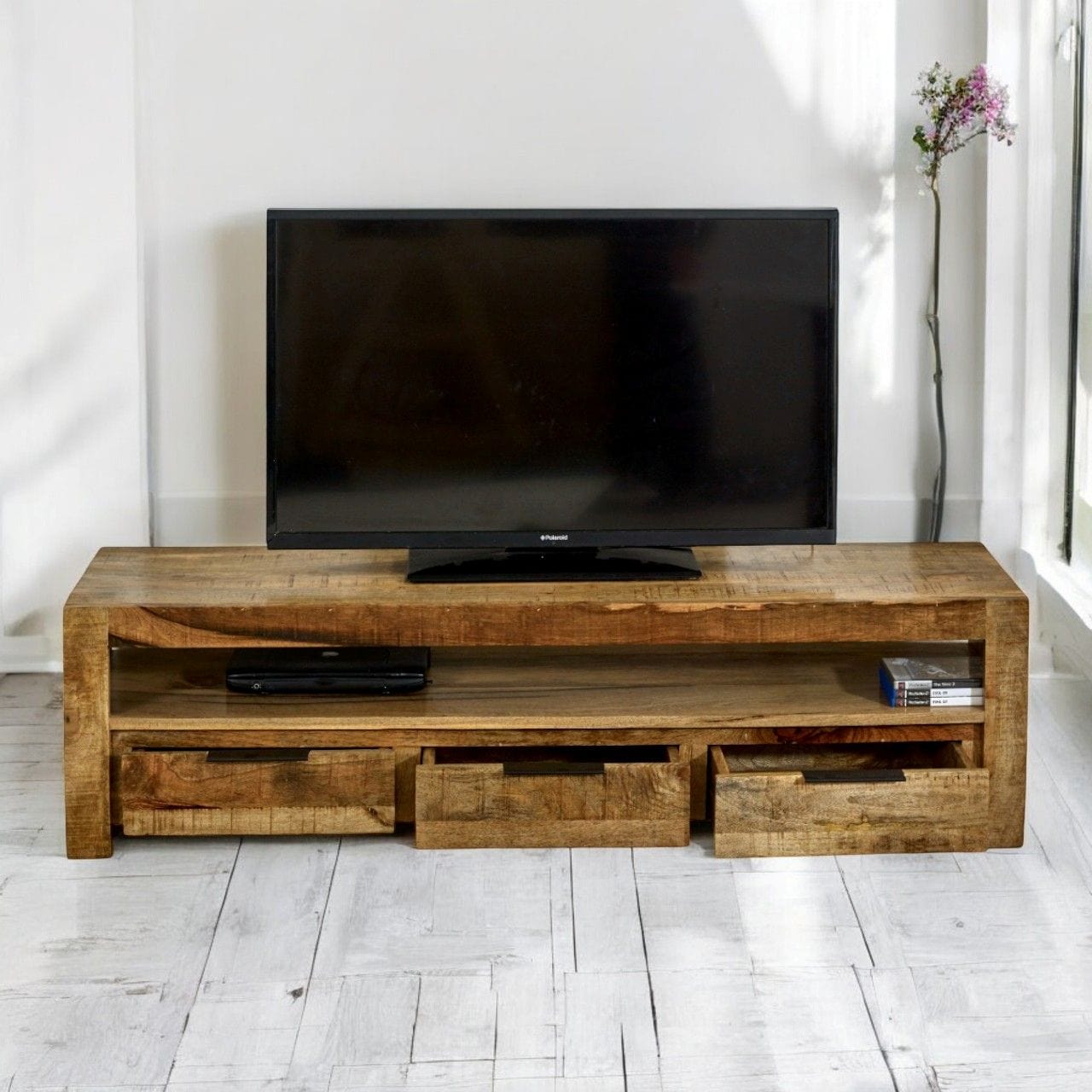 Wicklow 150cm Wooden TV Stand Unit With 3 Drawers