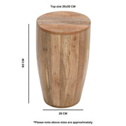 Wicklow Solid Wooden Round Drum Side Table