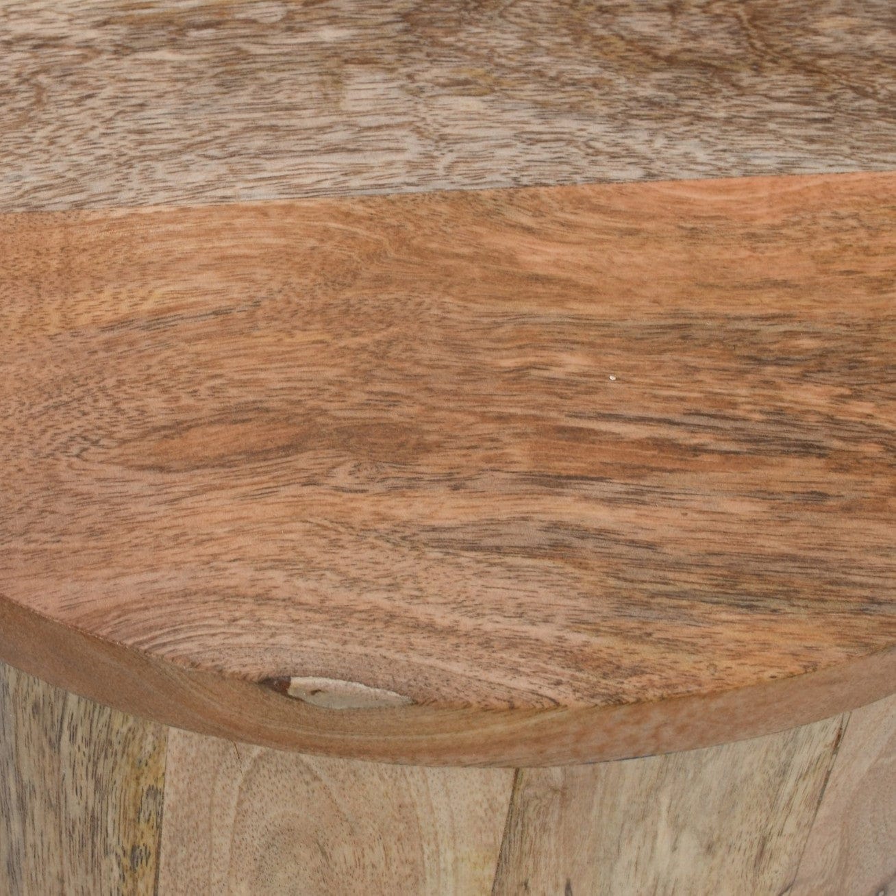 Wicklow Solid Wooden Round Drum Side Table