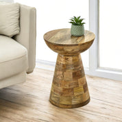 Wicklow Solid Wooden Round Mushroom Side Table