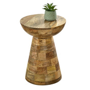 Wicklow Solid Wooden Round Mushroom Side Table