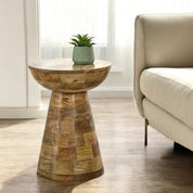 Wicklow Solid Wooden Round Mushroom Side Table