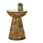 Wicklow Solid Wooden Round Mushroom Side Table