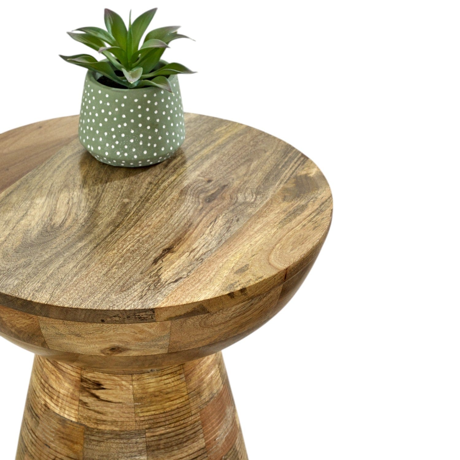 Wicklow Solid Wooden Round Mushroom Side Table