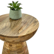 Wicklow Solid Wooden Round Mushroom Side Table