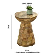 Wicklow Solid Wooden Round Mushroom Side Table