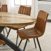 Wicklow Wooden Metal Spider Legs Oval 180cm Dining Table