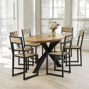 Wicklow Wooden Metal Spider Legs Oval 180cm Dining Table