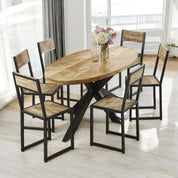 Wicklow Wooden Metal Spider Legs Oval 180cm Dining Table