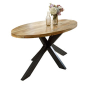 Wicklow Wooden Metal Spider Legs Oval 180cm Dining Table