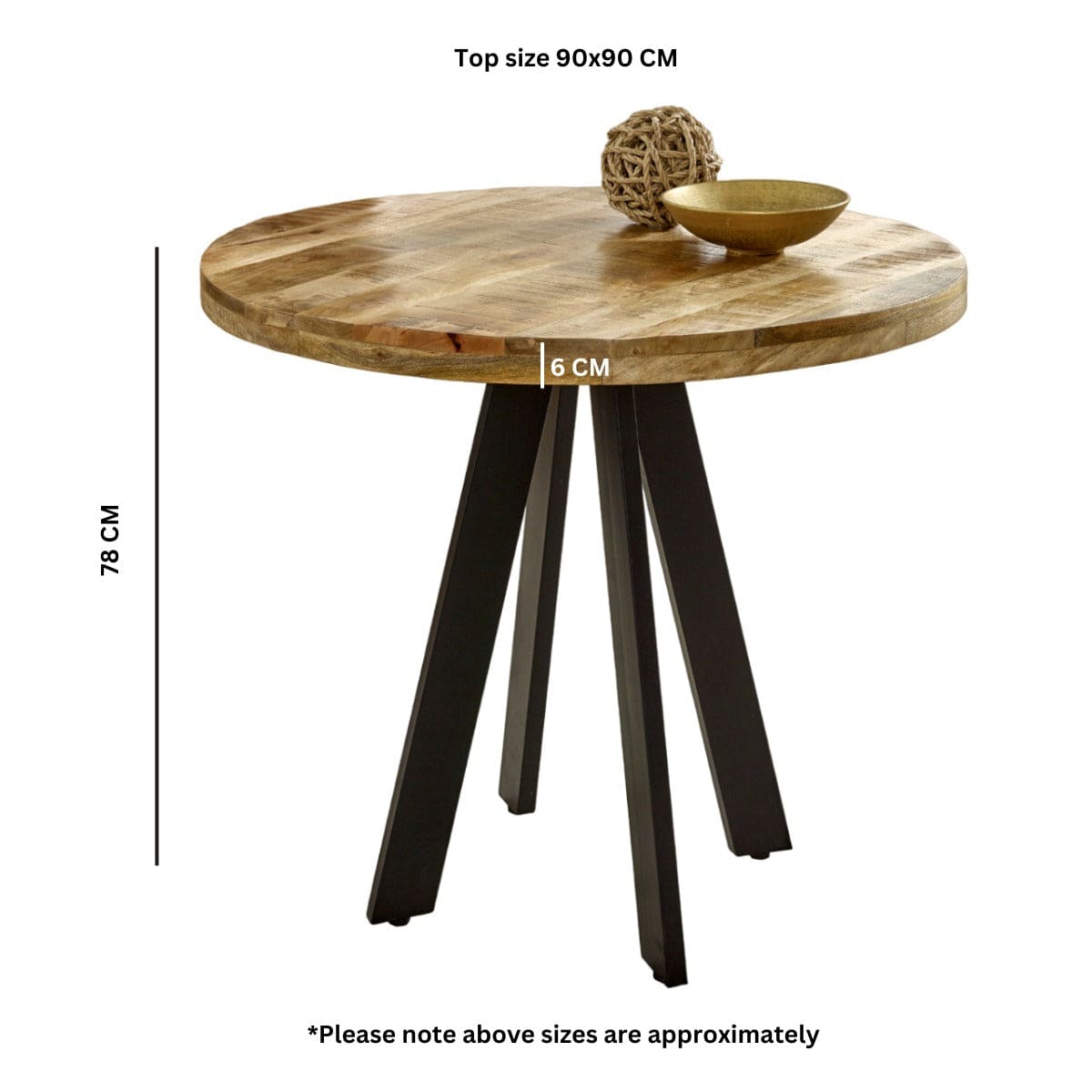 Wicklow Wooden Round 90cm Dining Table