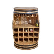 Wicklow Wooden Round Barrel Bar 90cm Sideboard