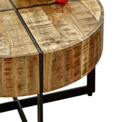 Wicklow Wooden Round Metal Legs Coffee Table