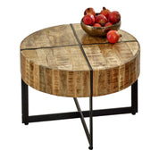 Wicklow Wooden Round Metal Legs Coffee Table