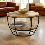 Wicklow Wooden Round Shelf Coffee Table