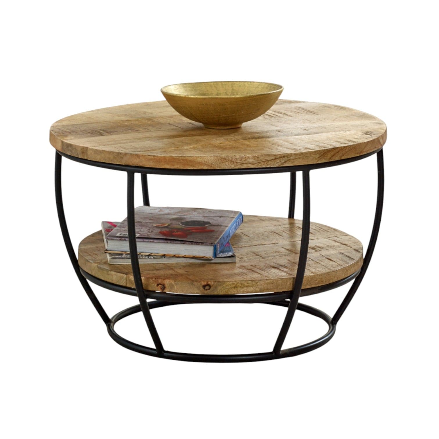 Wicklow Wooden Round Shelf Coffee Table