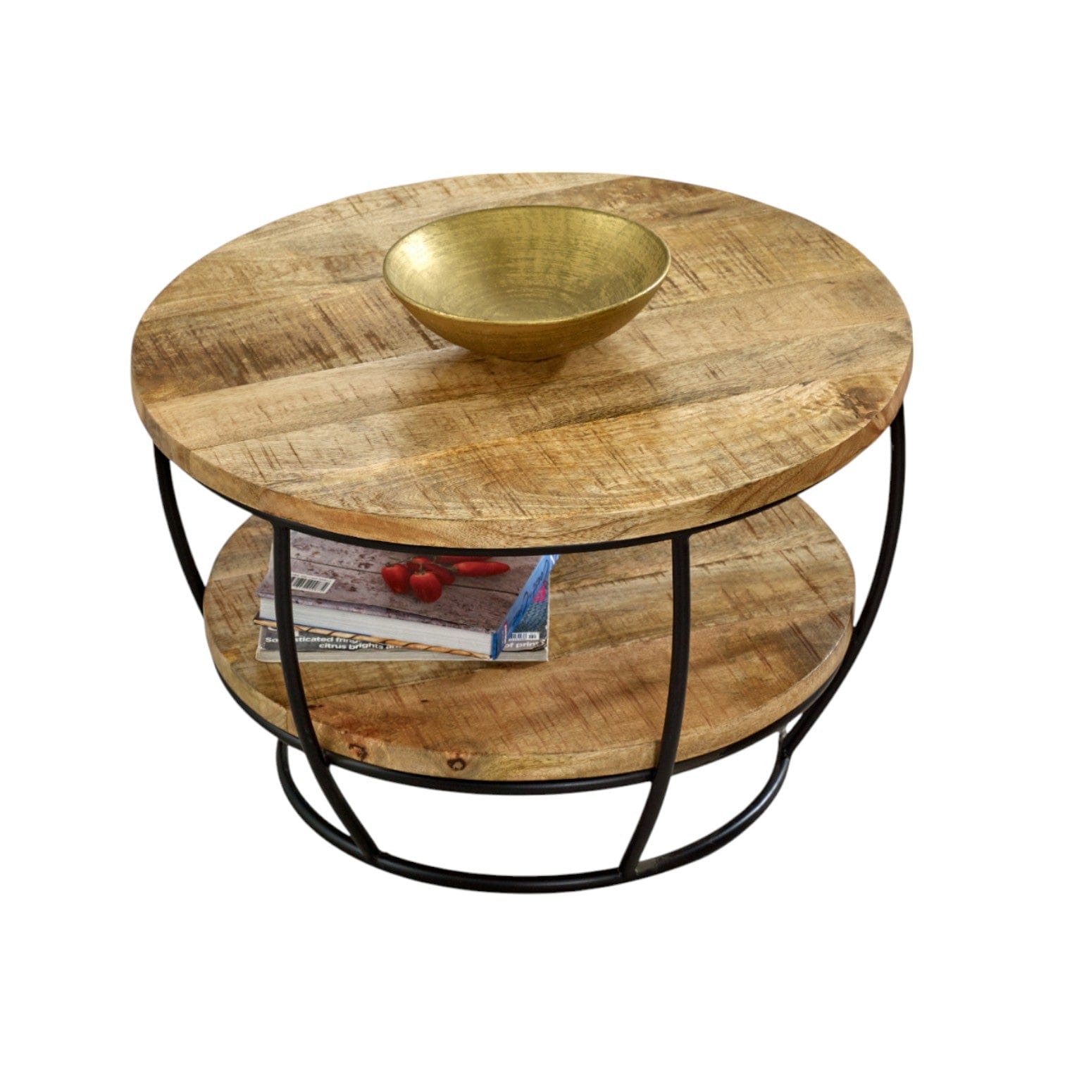 Wicklow Wooden Round Shelf Coffee Table